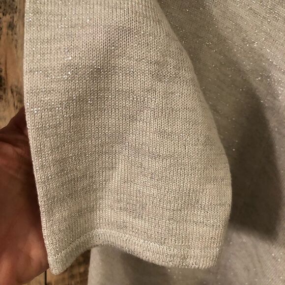 White House Black Market Silver and White Sparkle Asymmetrical Keyhole Dress - Picture 4 of 14